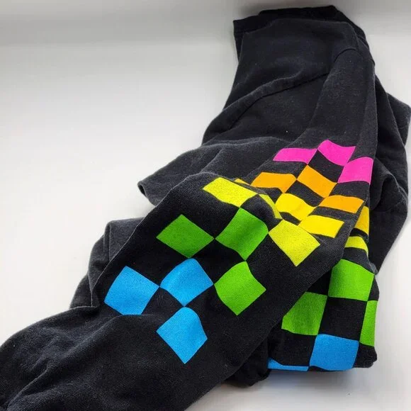 Polaroid Long Sleeve Graphic Tee With Rainbow Stripes On Back & Sleeves - 4X - Picture 12 of 16